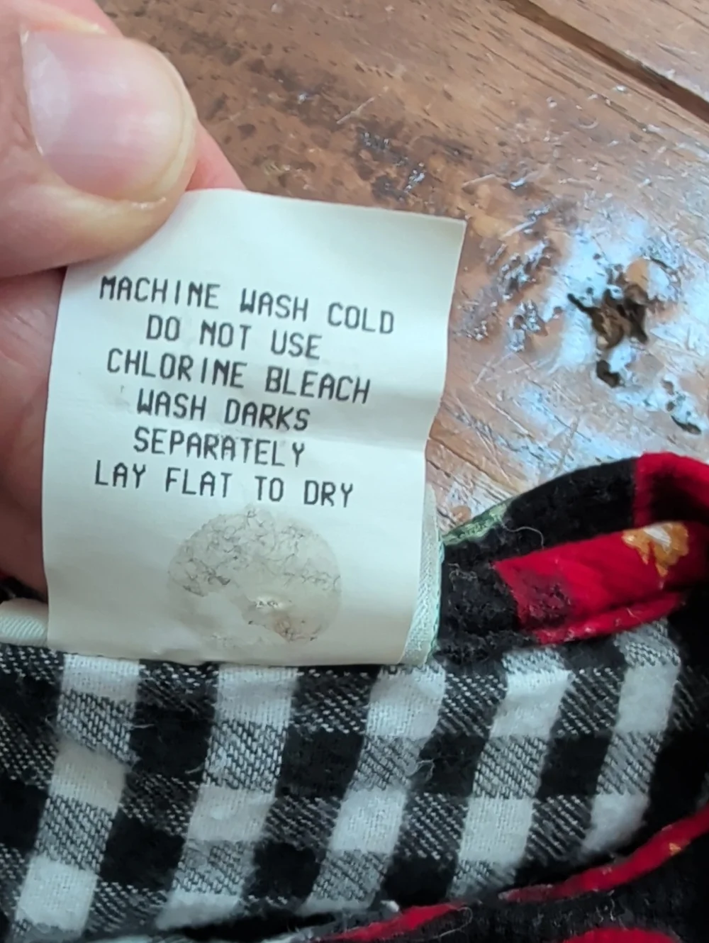 Kate Greenaway Vintage Flannel Black White Gingham Dress with Red Cherry Accents